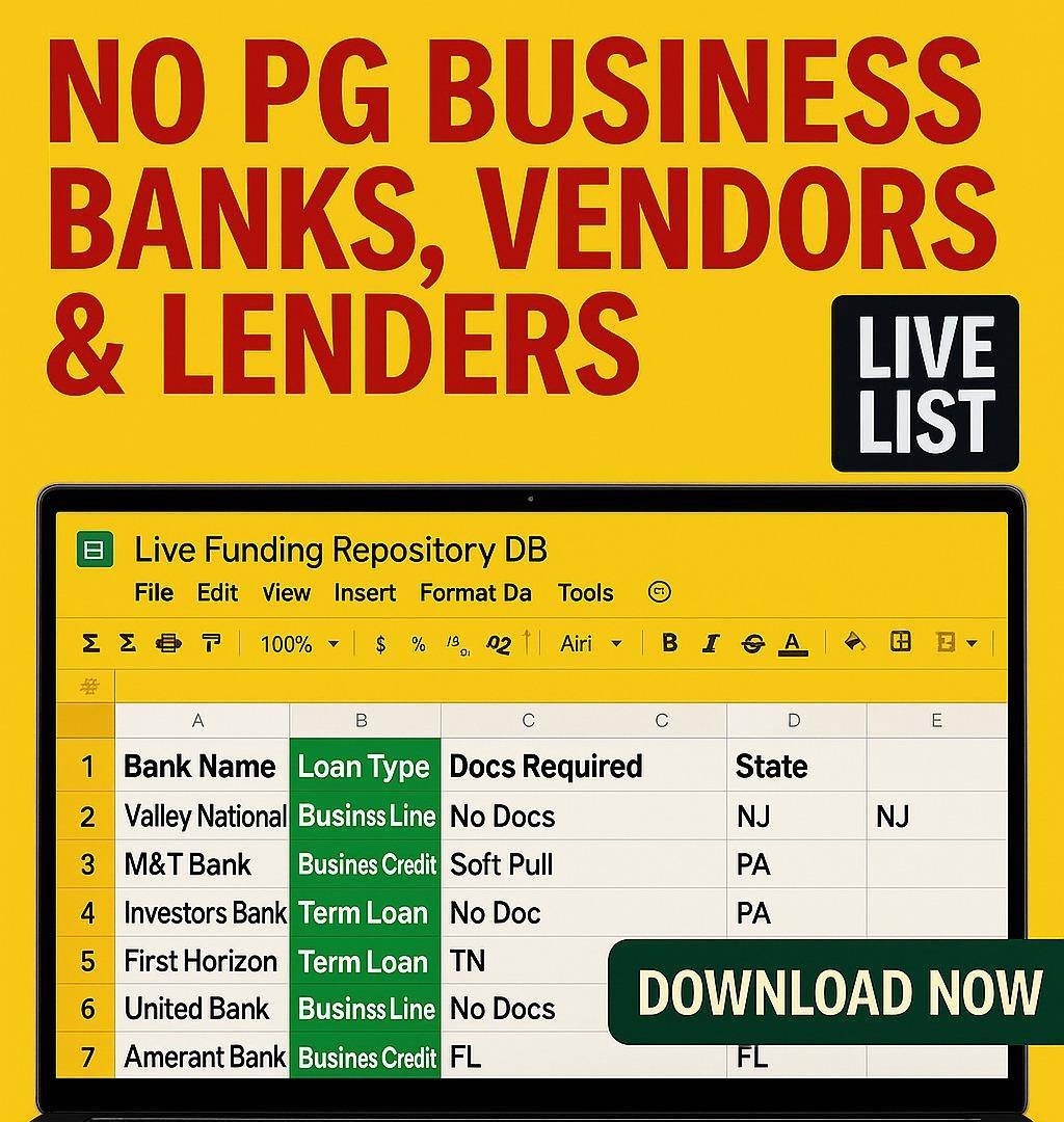 Business EIN Banks & Vendors Live List